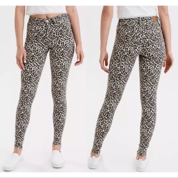 American Eagle Outfitters Denim - American Eagle Leopard Ne(x)t High Rise Jegging